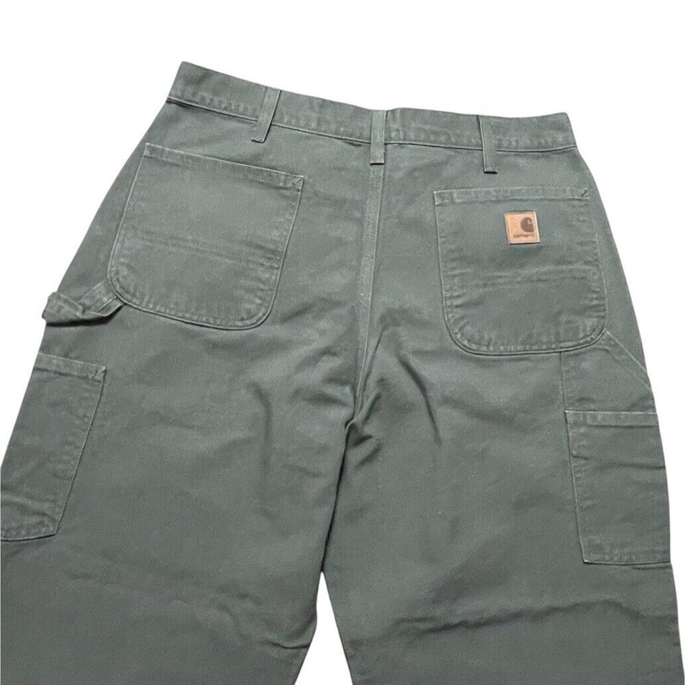 Carhartt VTG Dungaree Fit Wide Leg Carpenter Pant Cargo Military Green 34x29 Men